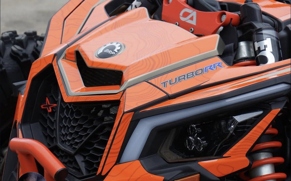 Orange side-by-side graphics detail