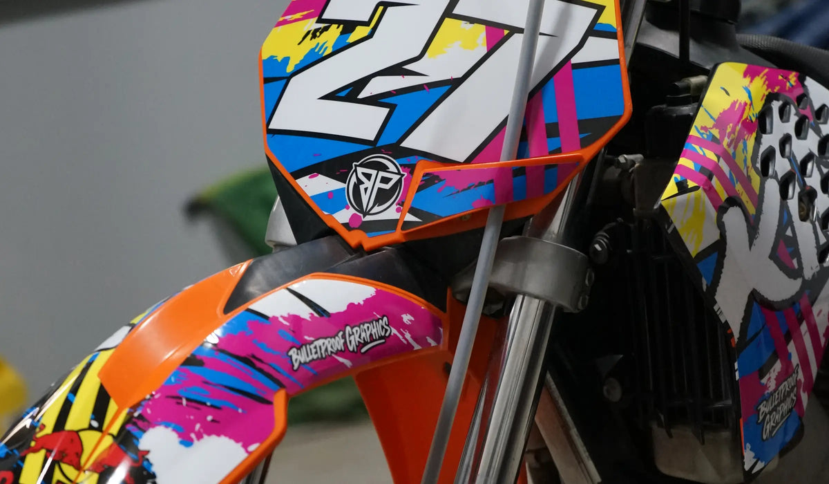 Custom wrapped dirt bike detail