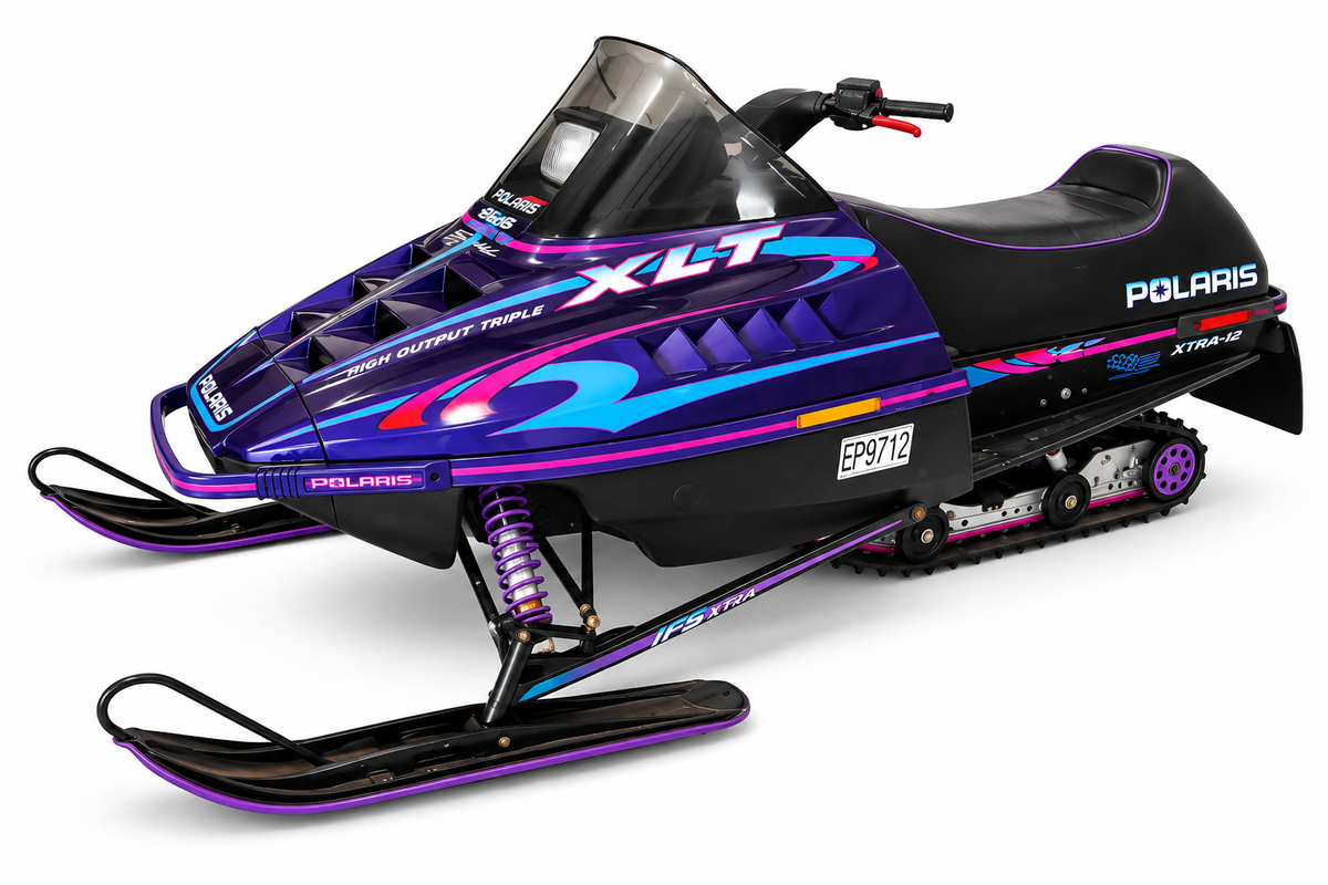 1997 Polaris Indy XLT restored snowmobile with reproduction decals