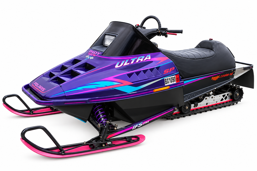 1997 Polaris Ultra 680 restored snowmobile with reproduction decals