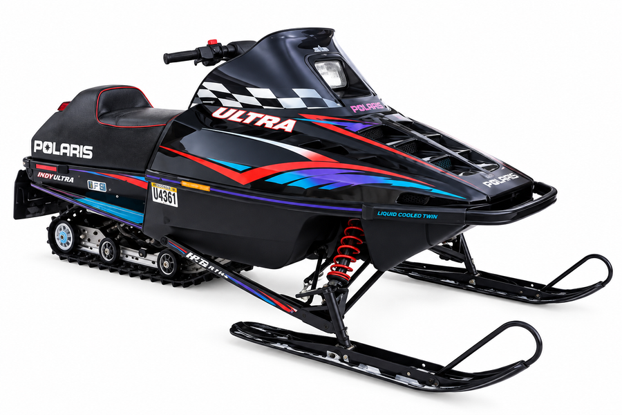 1998 Polaris Ultra 680 restored snowmobile with reproduction decals