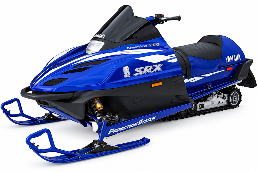1998 Yamaha SRX Mountain restored snowmobile with reproduction decals