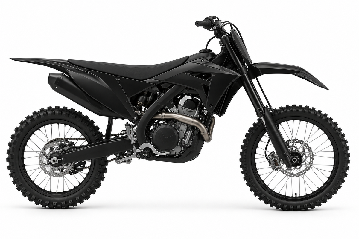 Honda CRF-R · 2025–26 black machine reference for Fresh Start custom graphics