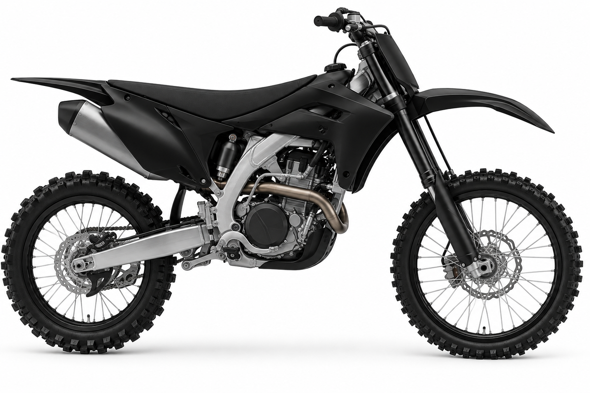 Kawasaki KX · 2024–26 black machine reference for Fresh Start custom graphics