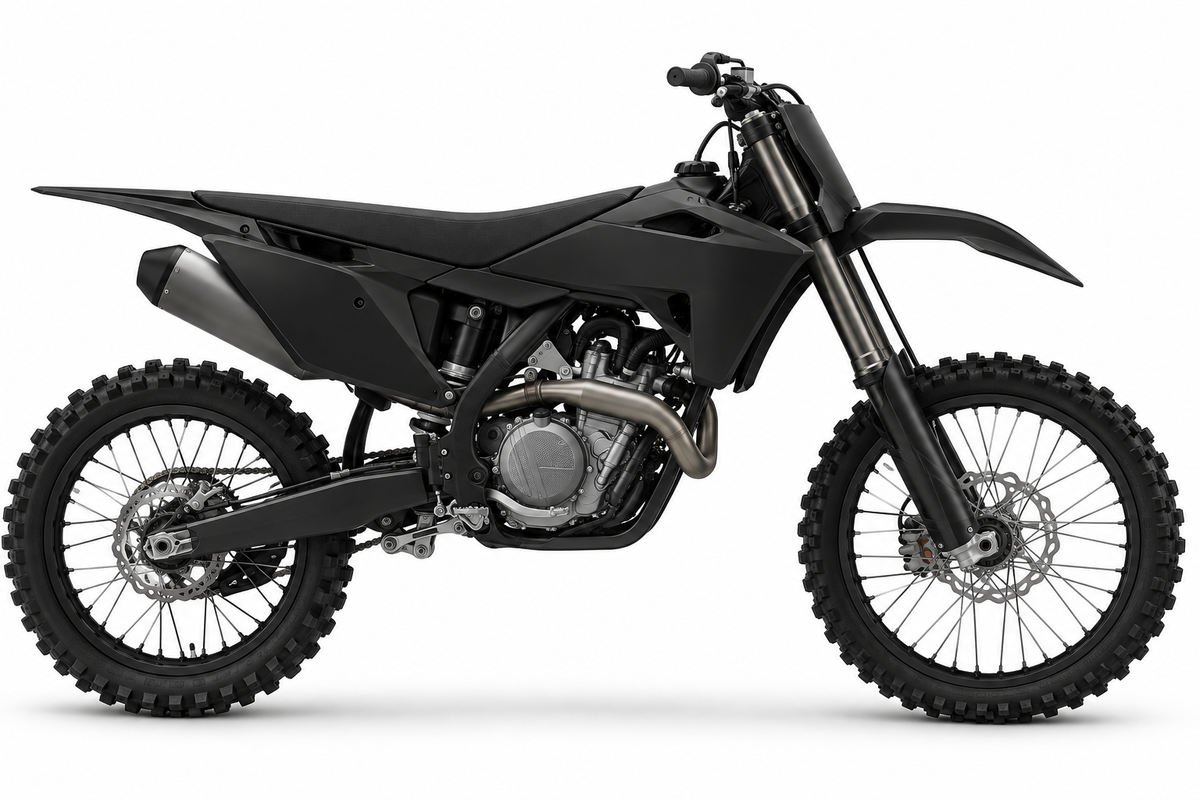 Husqvarna FC / TC · 2025–26 black machine reference for Fresh Start custom graphics