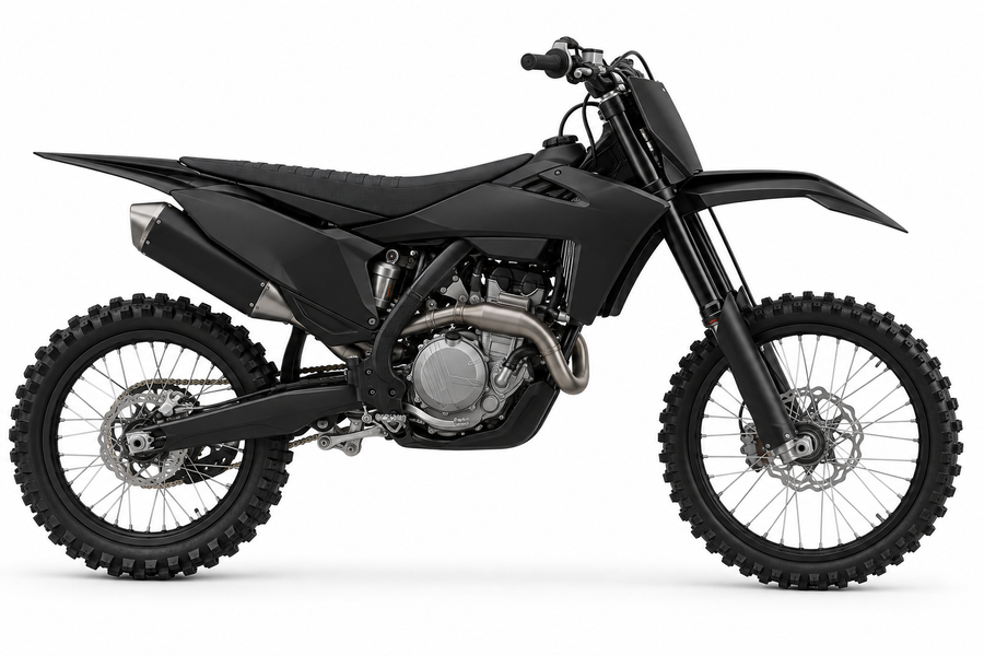 KTM SX / SX-F · 2025–26 black machine reference for Fresh Start custom graphics