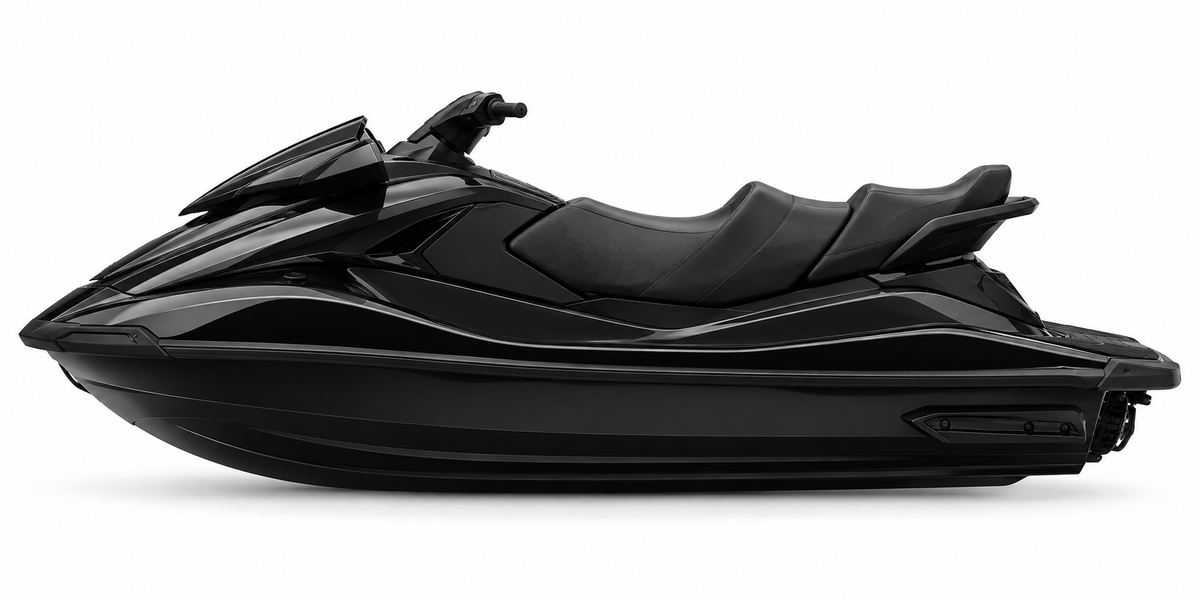 Yamaha WaveRunner — AI-generated black side-view concept reference; exact model confirmed after purchase
