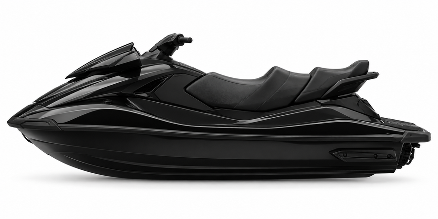 Yamaha WaveRunner — AI-generated black side-view concept reference; exact model confirmed after purchase